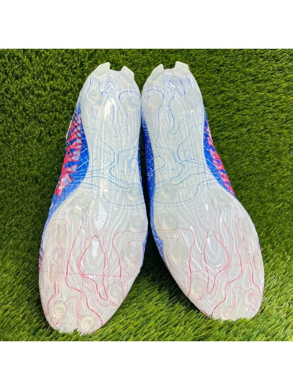 Under Armour Spotlight Clone 4 MC TX Mens Size 13 Blue White Football Cleats